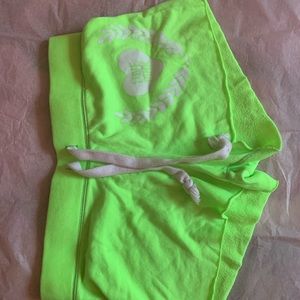 PINK Victoria Secret Neon Green Shorts!